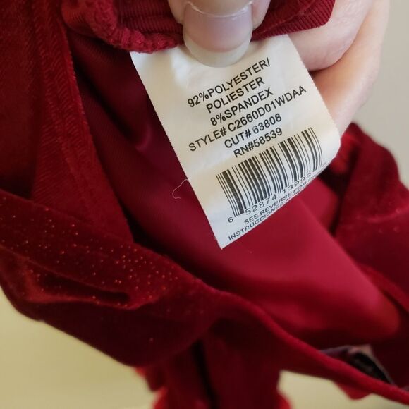 SPEECHLESS RED VELVET SPARKLE DRESS CHRISTMAS SIZE SMALL SIZE 7 - Picture 6 of 6